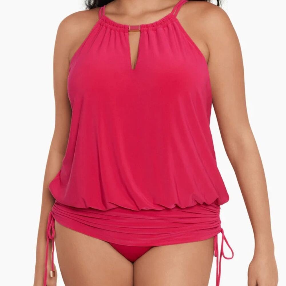 Magicsuit NWT Susan One Piece Swimsuit Ruby Size 14 Underwire Bra Ruched Sides
